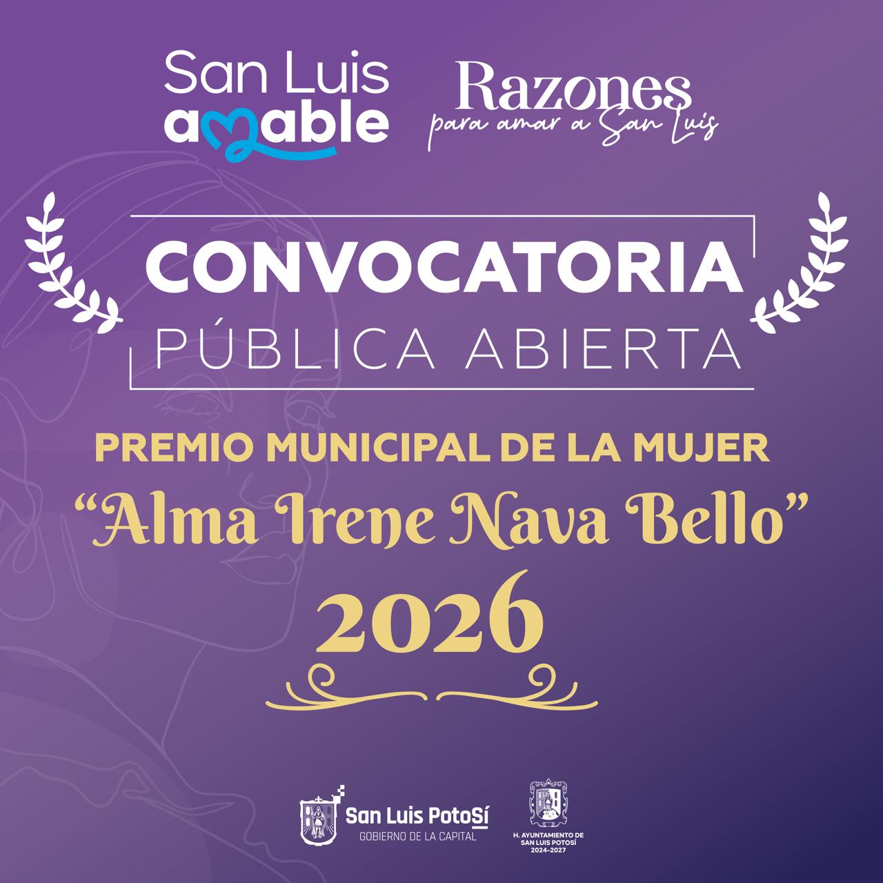 CONVOCATORIA - PREMIO MUNICIPAL DE LA MUJER  “ALMA IRENE NAVA BELLO” 2026CONVOCATORIA - PREMIO MUNICIPAL DE LA MUJER  “ALMA IRENE NAVA BELLO” 2026
